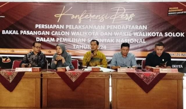 Pendaftaran Calon Kepala Daerah Kota Solok di KPU Sesuai Jadwal Dari Tanggal 27- 29 Agustus 2024