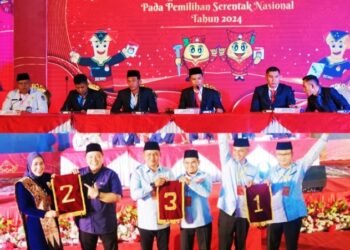 Hasil Pengundian Nomor Urut KPU Kabupaten Solok, Budi-Hardinalis 1, Emiko-Irwan 2 dan Jon Pandu-Candra 3