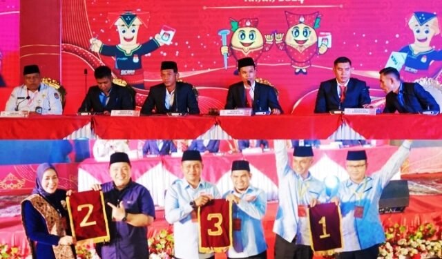 Hasil Pengundian Nomor Urut KPU Kabupaten Solok, Budi-Hardinalis 1, Emiko-Irwan 2 dan Jon Pandu-Candra 3