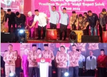 KPU Kabupaten bersama Forkompimda Gelar Pilkada Damai Bersama Paslon Bupati-Wakil Bupati Solok
