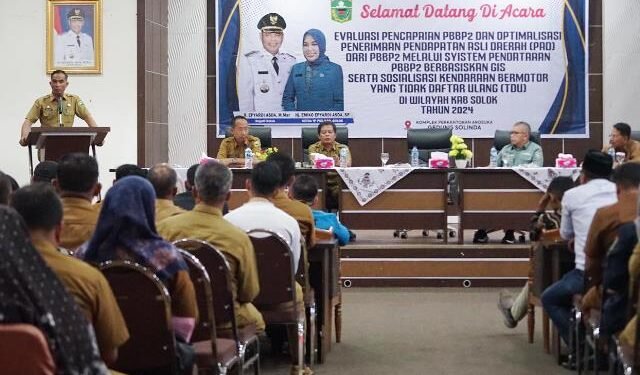 Sekdakab Solok Medison Evaluasi Pencapaian PBBP2 Dan Optimalisasi PAD dari PBBP2 Melalui System Pendataan Berbasiskan GIS.