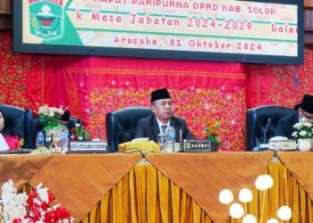 Pjs. Bupati Hadiri Paripurna Pengucapan Sumpah / Janji  Wakil Ketua DPRD Kabupaten Solok Masa Jabatan 2024 – 2029