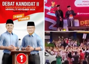 Teriakan 01 Menang Bergema Pada Debat Ke Dua, Ratusan Pendukung “Solok Berbudi Padati Hall GOR Batu Tupang