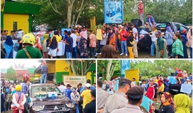 Diduga Berpihak Pada Salah Satu Paslon, Ratusan Masyarakat Demo Kantor Baznas Kota Solok