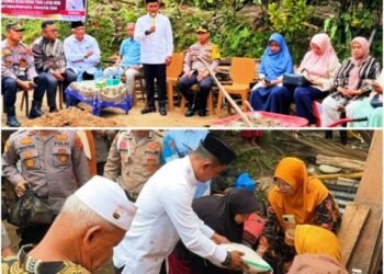 Wakil Bupati Jon Firman Pandu Dampingi Kapolres Solok Serahkan Bantuan  Rumah Tidak Layak Huni