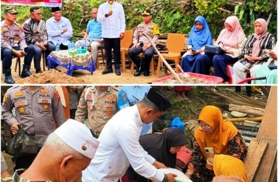 Wakil Bupati Jon Firman Pandu Dampingi Kapolres Solok Serahkan Bantuan  Rumah Tidak Layak Huni