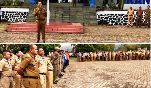 Apel Gabungan Pemerintah Kabupaten Solok Sekda Medison Himbau BPBD Tingkatkan Kesiapsiagaan