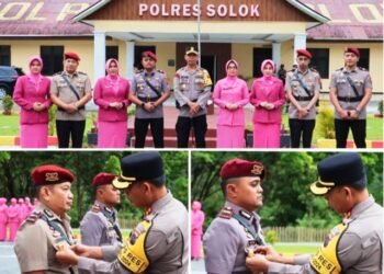 Pindah Tugas dan Promosi Jabatan, Kapolres Solok Berikan Selamat Kepada Iptu Oon Kurnia Ilahi dan AKP Idris Bakara