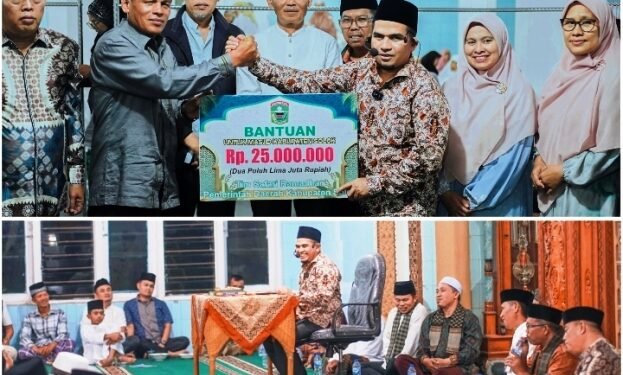 Tim Safari Ramadhan (TSR) Pimpinan Wabup Solok Kunjungi Masjid Nurul U’Budiyah Nagari Koto Gaek