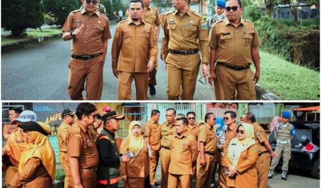 Wakil Bupati H. Candra Tinjau Kebersihan Sekitaran Jalur Dua RSUD Arosuka Dalam Rangka Kabupaten Solok Bersih