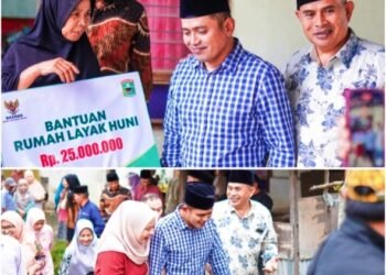 Bupati Solok Jon Firman Pandu Serahkan Bantuan Bedah Rumah kepada Warga Jorong Tabek Pala Nagari Talang