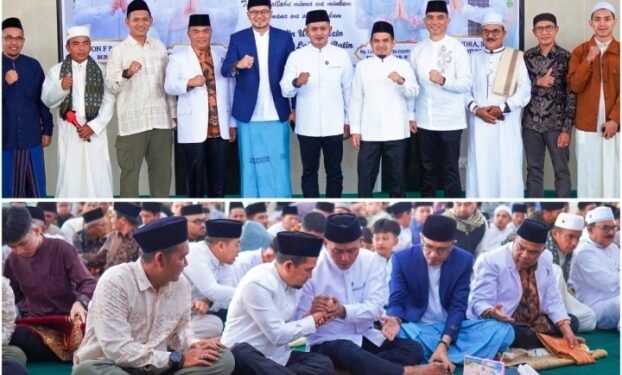 Kompak Bupati Solok, Wakil Bupati dan Ketua DPRD Shalat Idul Fitri 1446 H di Islamic Center Koto Baru