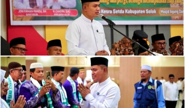 Keberangkatan Calon Jamaah Haji Kloter 13 Tahun 1446 H/2025 M Dilepas Bupati Solok Jon Firman Pandu