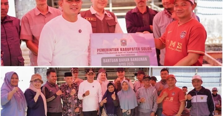 Bupati Solok Jon Firman Pandu Serahkan Bantuan Kepada Lima Keluarga Korban Kebakaran