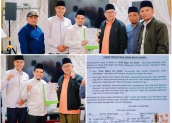 Wakil Bupati Solok Terima Surat Pernyataan Pembebasan Lahan Jalan Alternatif Penghubung Kabupaten Solok  dengan Kabupaten Solok Selatan.