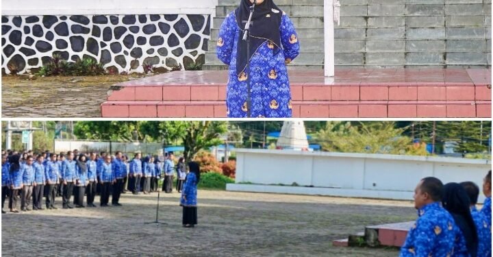Kepala Dinas Kominfo Teta Midra Pimpin Apel di Lingkup Pemerintah Kabupaten Solok