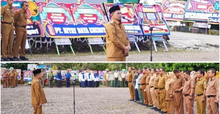 Perdana Pasca Dilantik Wakil Bupati Solok H. Candra Pimpin Apel Gabungan di Lingkup Pemkab Solok